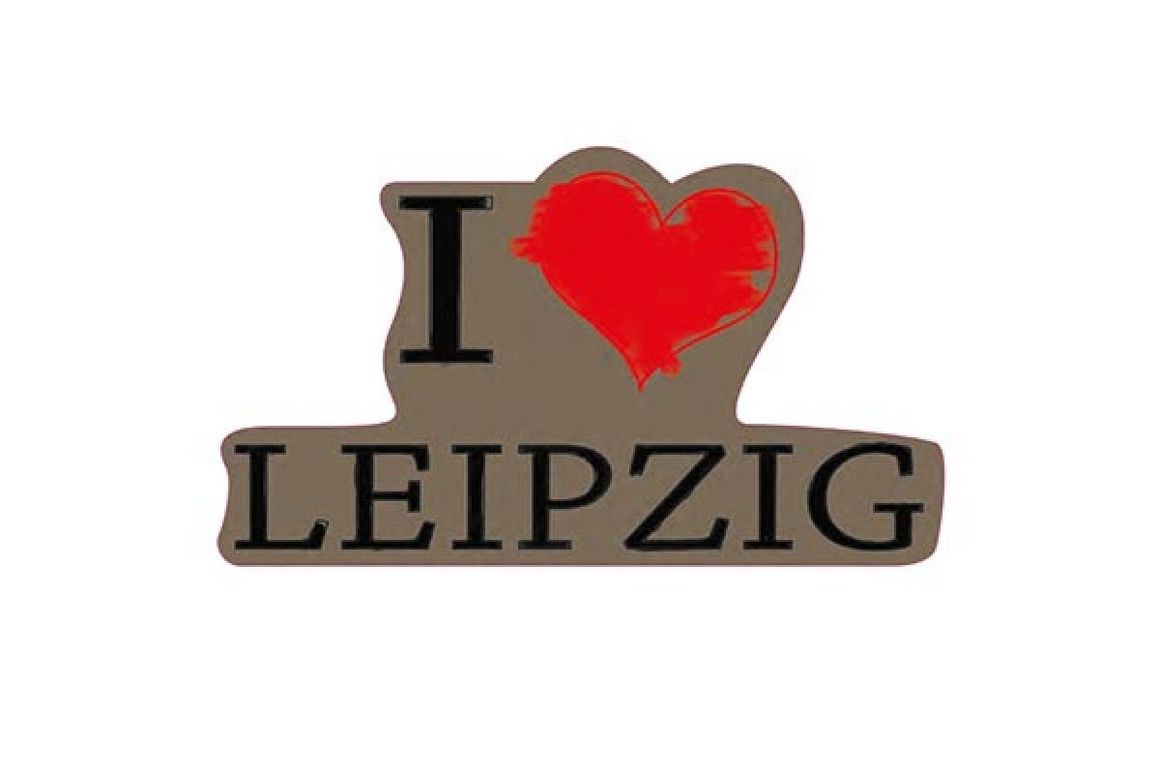 Ich herze Leipzig auf weißem Hintergrund